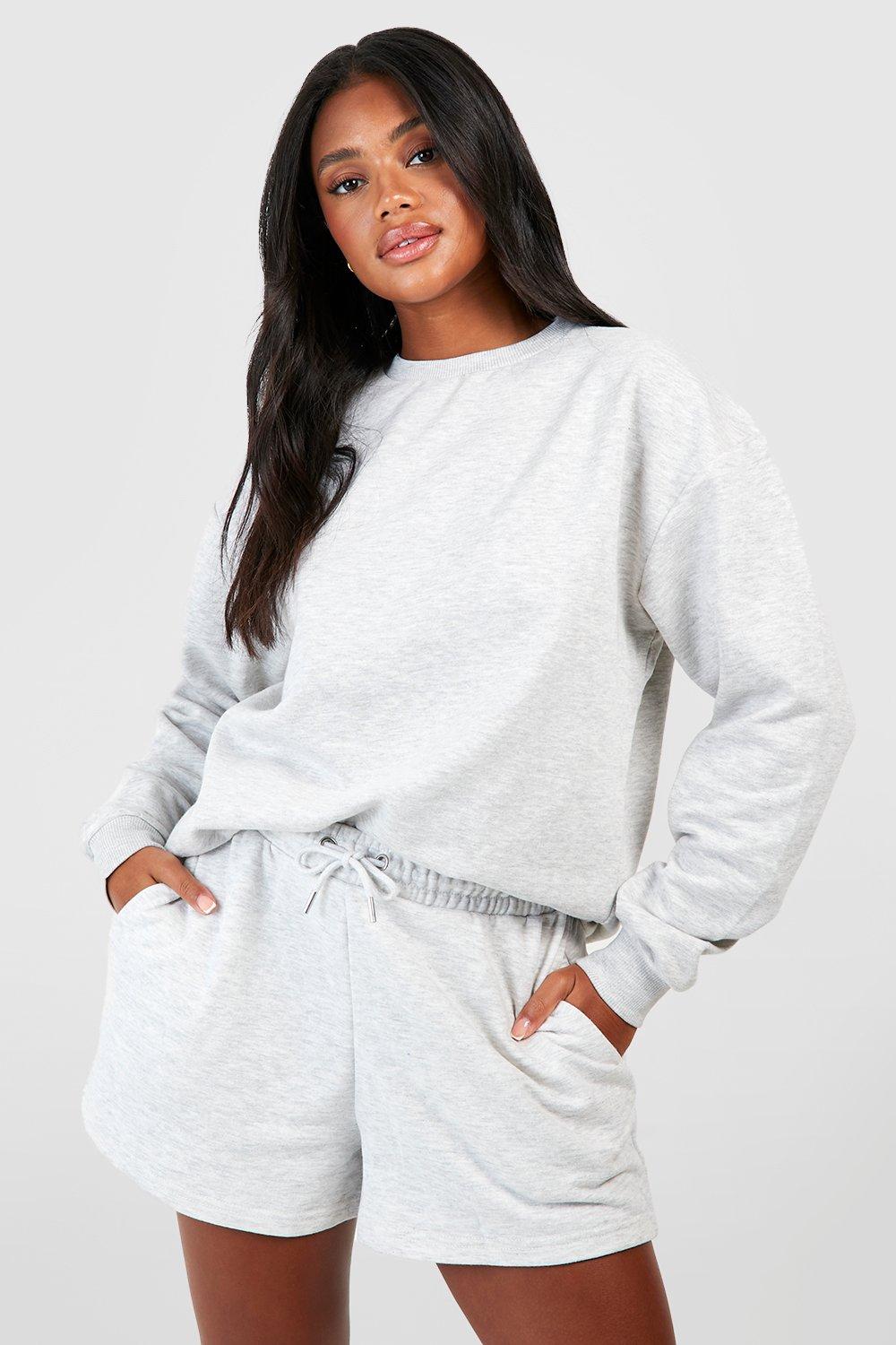 Womens Jumper Short Tracksuit - Grey - M, Grey